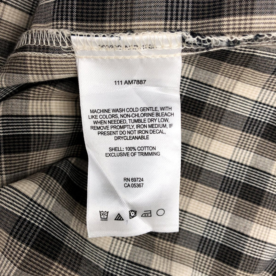 Columbia Short-Sleeve Button-Down Check Shirt, Men's Size M (approx.) cotton Beige type Vintage Second Hand