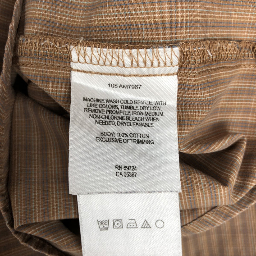 00'S Columbia Short Sleeve Button Down Check Shirt Men's Size L cotton brown type Vintage Second Hand