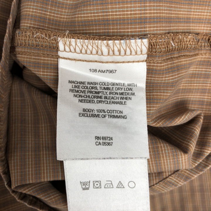 00'S Columbia Short Sleeve Button Down Check Shirt Men's Size L cotton brown type Vintage Second Hand