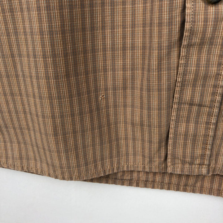 00'S Columbia Short Sleeve Button Down Check Shirt Men's Size L cotton brown type Vintage Second Hand