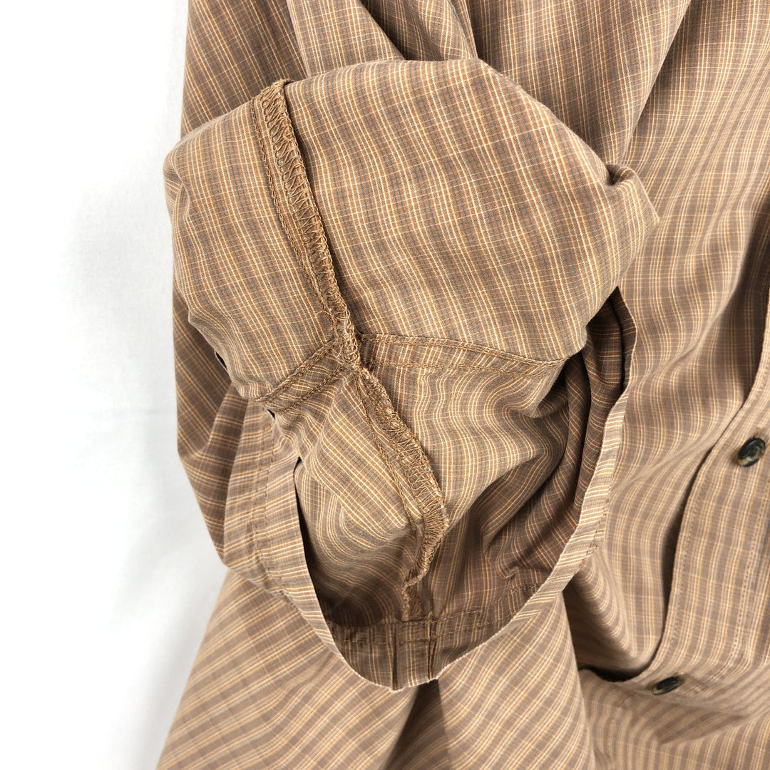 00'S Columbia Short Sleeve Button Down Check Shirt Men's Size L cotton brown type Vintage Second Hand