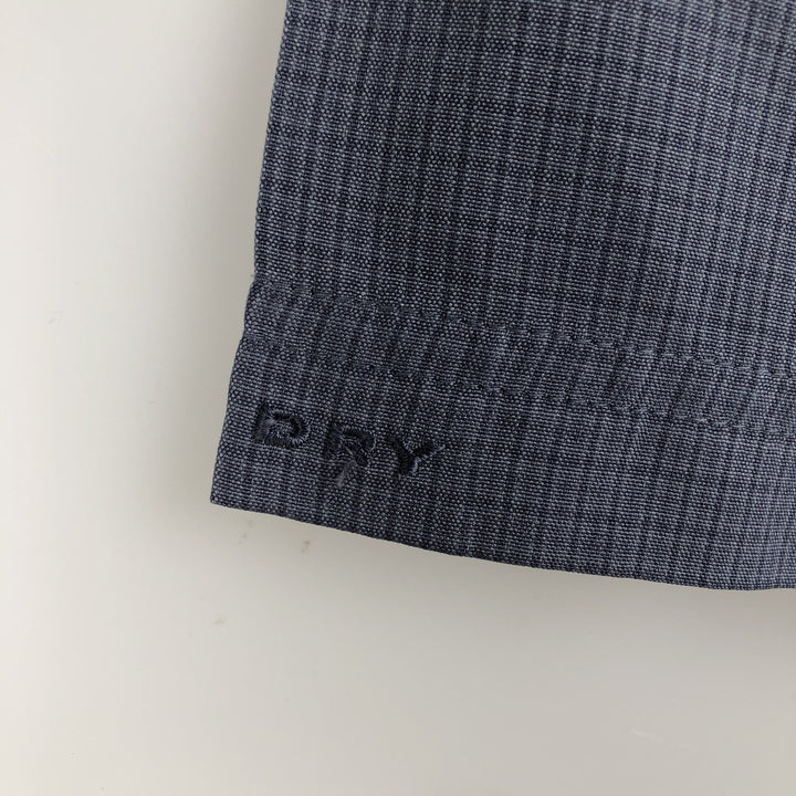 Columbia GRT Check Pattern Short-Sleeve Polyester Shirt, Men's Size L (approx.) polyester blue type Vintage Second Hand