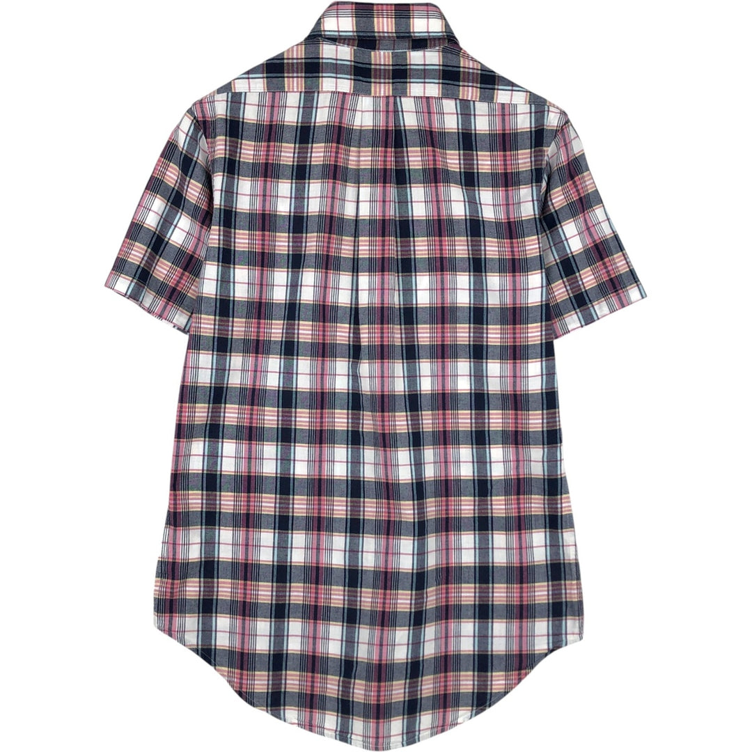 Brooks Brothers Est. 1818 REGENT Short-Sleeve Button-Down Check Shirt, Men's Size S (approx.) cotton navy blue type Vintage Second Hand