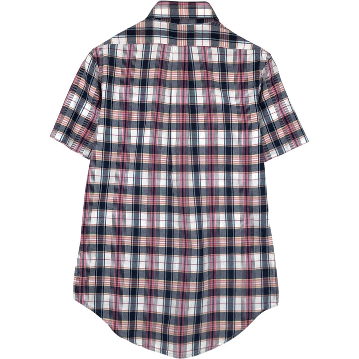 Brooks Brothers Est. 1818 REGENT Short-Sleeve Button-Down Check Shirt, Men's Size S (approx.) cotton navy blue type Vintage Second Hand