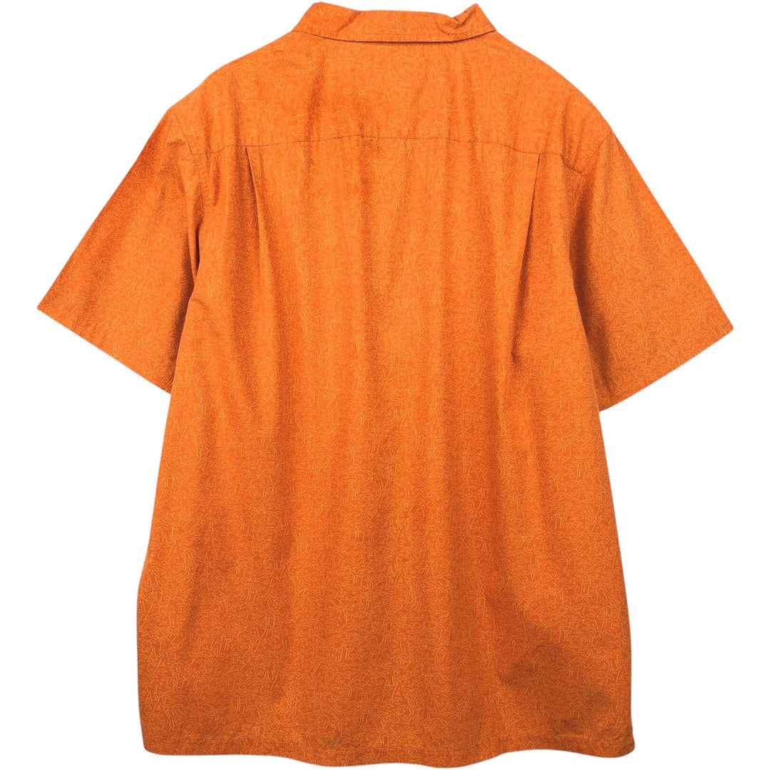 2000'S Columbia all-over print short-sleeved cotton shirt, boxy fit, men's size XL equivalent. cotton orange type Vintage Second Hand