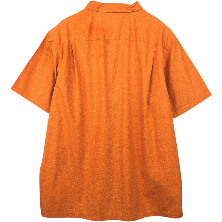 2000'S Columbia all-over print short-sleeved cotton shirt, boxy fit, men's size XL equivalent. cotton orange type Vintage Second Hand
