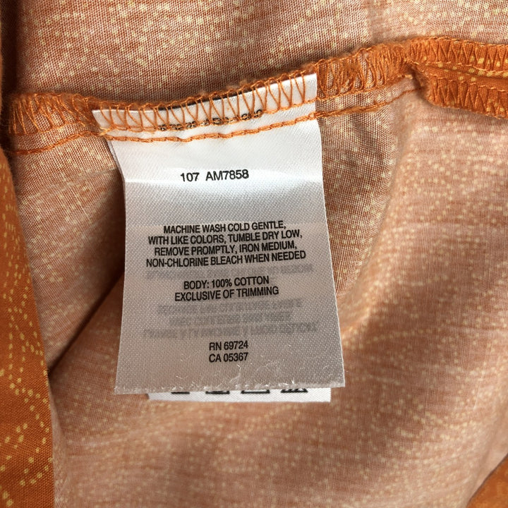 2000'S Columbia all-over print short-sleeved cotton shirt, boxy fit, men's size XL equivalent. cotton orange type Vintage Second Hand