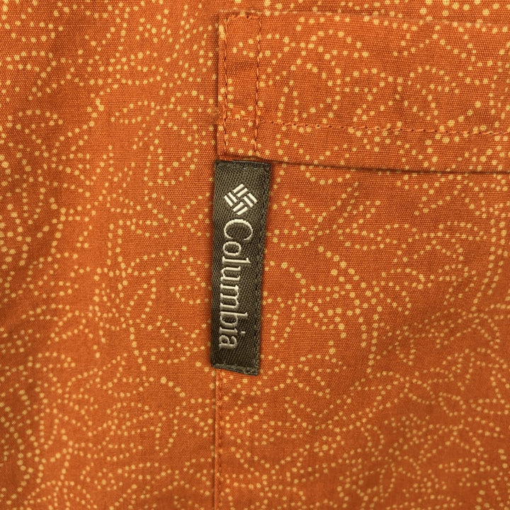 2000'S Columbia all-over print short-sleeved cotton shirt, boxy fit, men's size XL equivalent. cotton orange type Vintage Second Hand