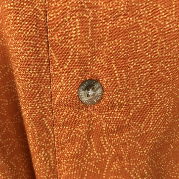 2000'S Columbia all-over print short-sleeved cotton shirt, boxy fit, men's size XL equivalent. cotton orange type Vintage Second Hand