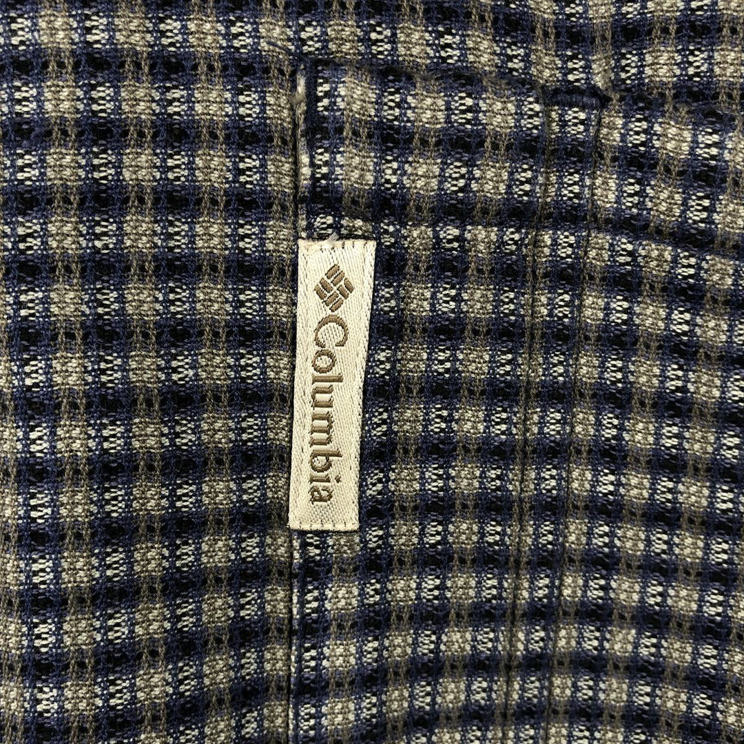 90s-00'S Columbia Short-Sleeve Cotton Check Shirt, Boxy Shirt, Men's Size XL (approx.) cotton gray type Vintage Second Hand