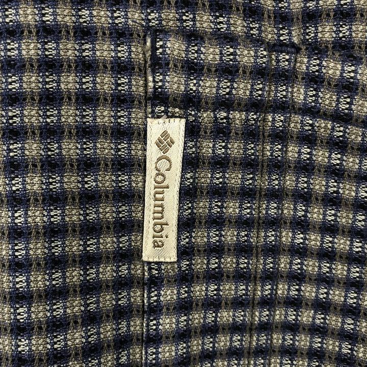 90s-00'S Columbia Short-Sleeve Cotton Check Shirt, Boxy Shirt, Men's Size XL (approx.) cotton gray type Vintage Second Hand