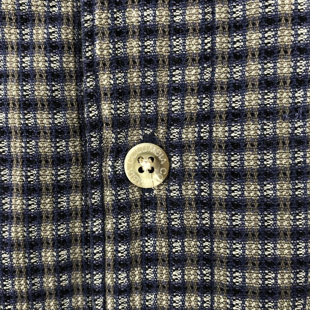 90s-00'S Columbia Short-Sleeve Cotton Check Shirt, Boxy Shirt, Men's Size XL (approx.) cotton gray type Vintage Second Hand