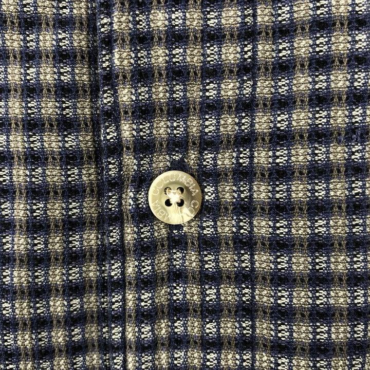 90s-00'S Columbia Short-Sleeve Cotton Check Shirt, Boxy Shirt, Men's Size XL (approx.) cotton gray type Vintage Second Hand