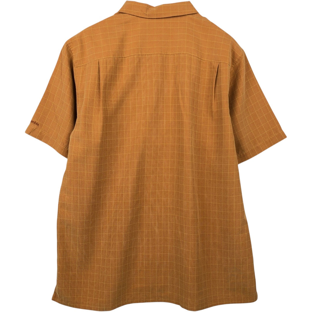 Columbia XCO Glen Plaid Short-Sleeve Check Shirt, Boxy Shirt, Men's Size L (approx.) unclear brown type Vintage Second Hand