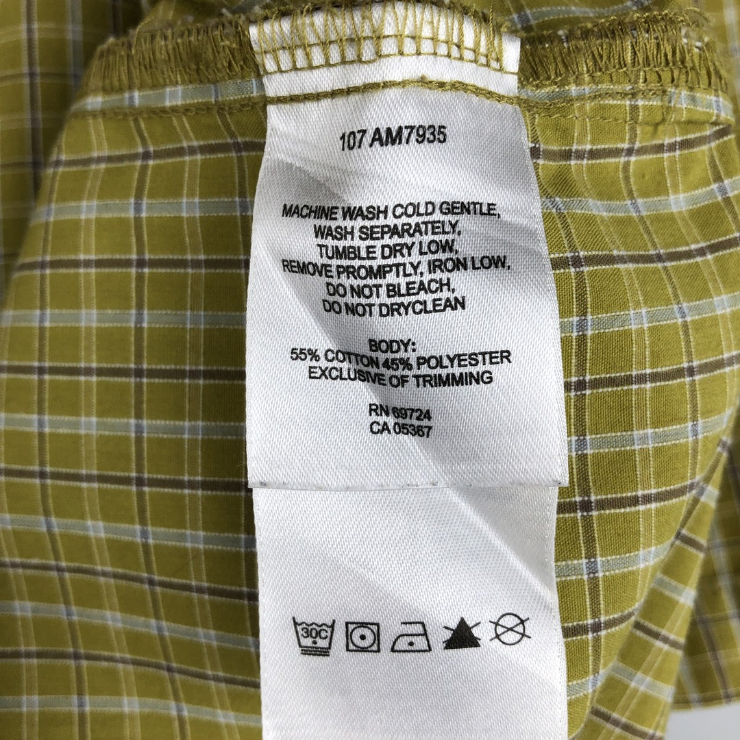 Columbia XCO Short-Sleeve Polyester x Cotton Check Shirt, Boxy Shirt, Men's Size XL cotton green type yellow green Vintage Second Hand