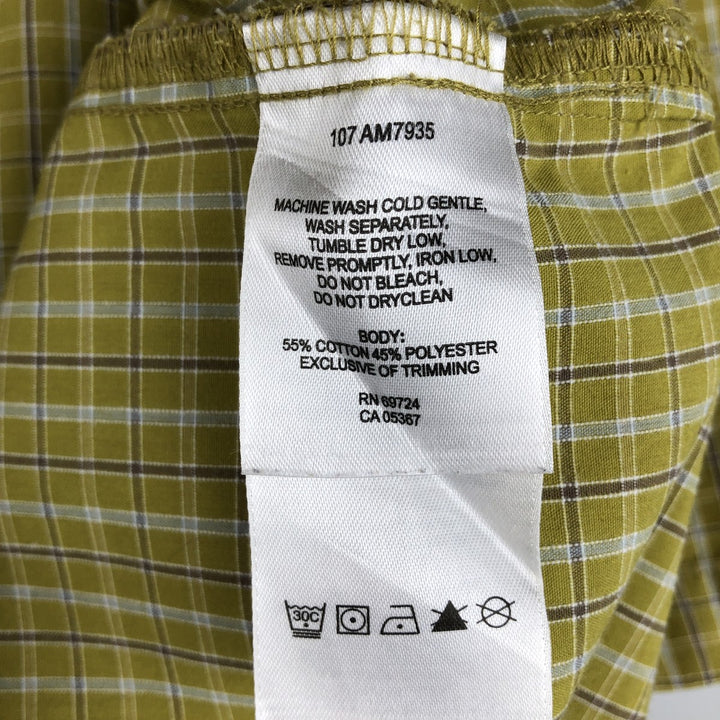 Columbia XCO Short-Sleeve Polyester x Cotton Check Shirt, Boxy Shirt, Men's Size XL cotton green type yellow green Vintage Second Hand