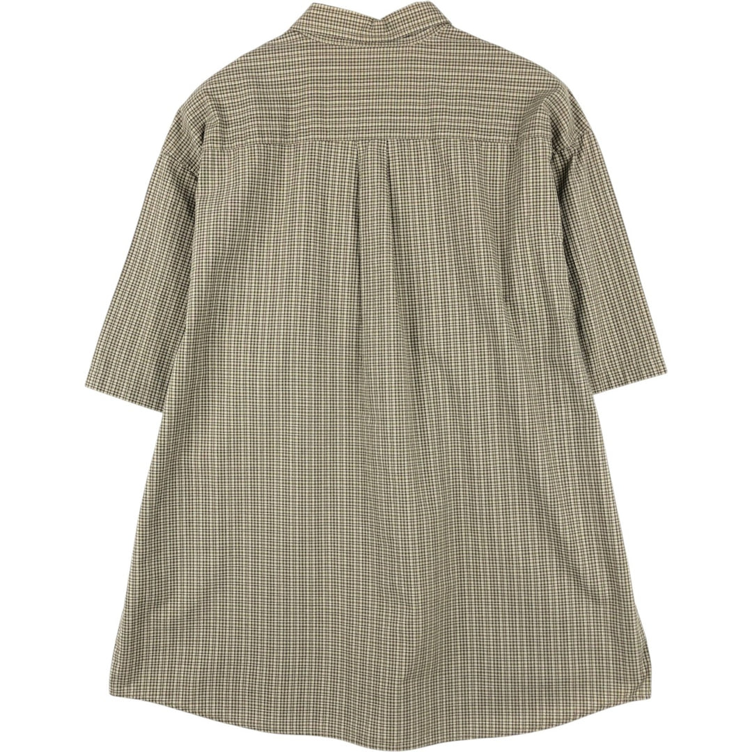 Eddie Bauer Short-Sleeve Check Shirt, Men's Size XL (approx.) cotton beige type brown Vintage Second Hand