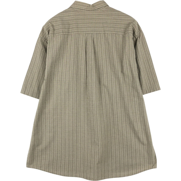 Eddie Bauer Short-Sleeve Check Shirt, Men's Size XL (approx.) cotton beige type brown Vintage Second Hand