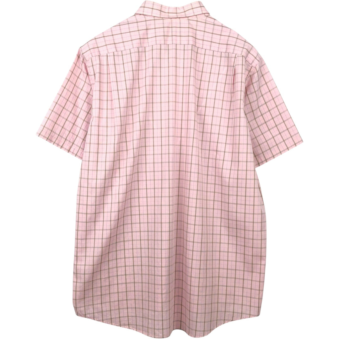 Lacoste LACOSTE short sleeve button down check shirt men's XL size cotton pink type Vintage Second Hand