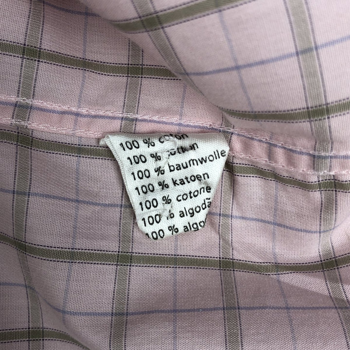 Lacoste LACOSTE short sleeve button down check shirt men's XL size cotton pink type Vintage Second Hand