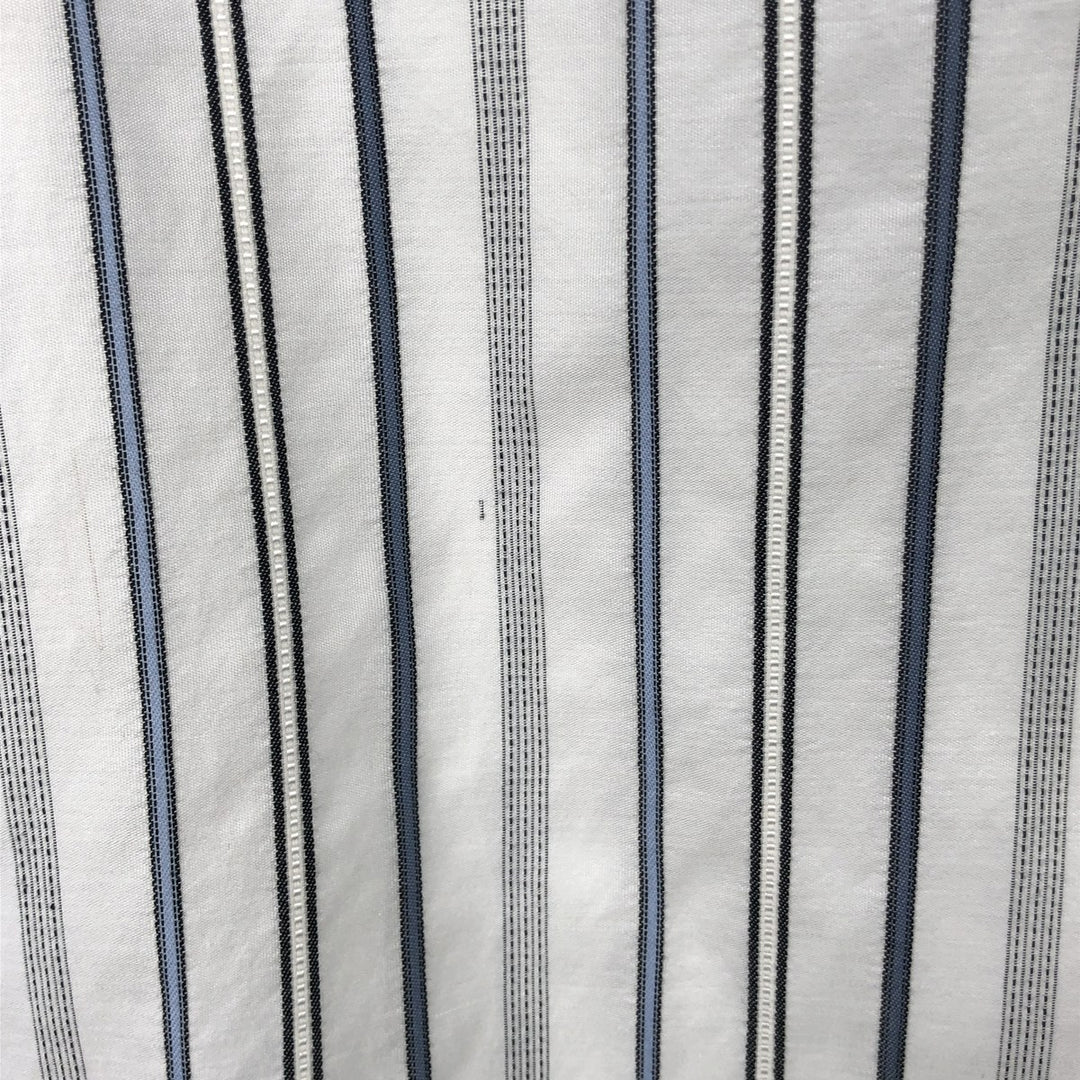 Lacoste Multi-Stripe Short-Sleeve Button-Down Striped Shirt, Men's Size L (approx.) cotton white type Vintage Second Hand