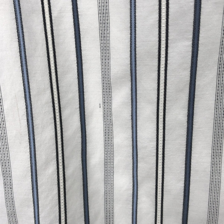 Lacoste Multi-Stripe Short-Sleeve Button-Down Striped Shirt, Men's Size L (approx.) cotton white type Vintage Second Hand