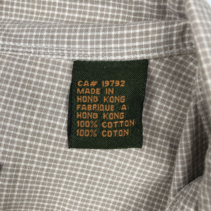 90s-00'S Timberland Short-Sleeve Button-Down Check Shirt, Boxy Shirt, Men's Size M (Equivalent), Vintage cotton beige type brown Vintage Second Hand