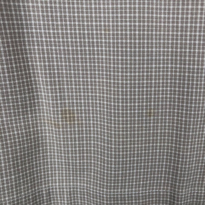 90s-00'S Timberland Short-Sleeve Button-Down Check Shirt, Boxy Shirt, Men's Size M (Equivalent), Vintage cotton beige type brown Vintage Second Hand