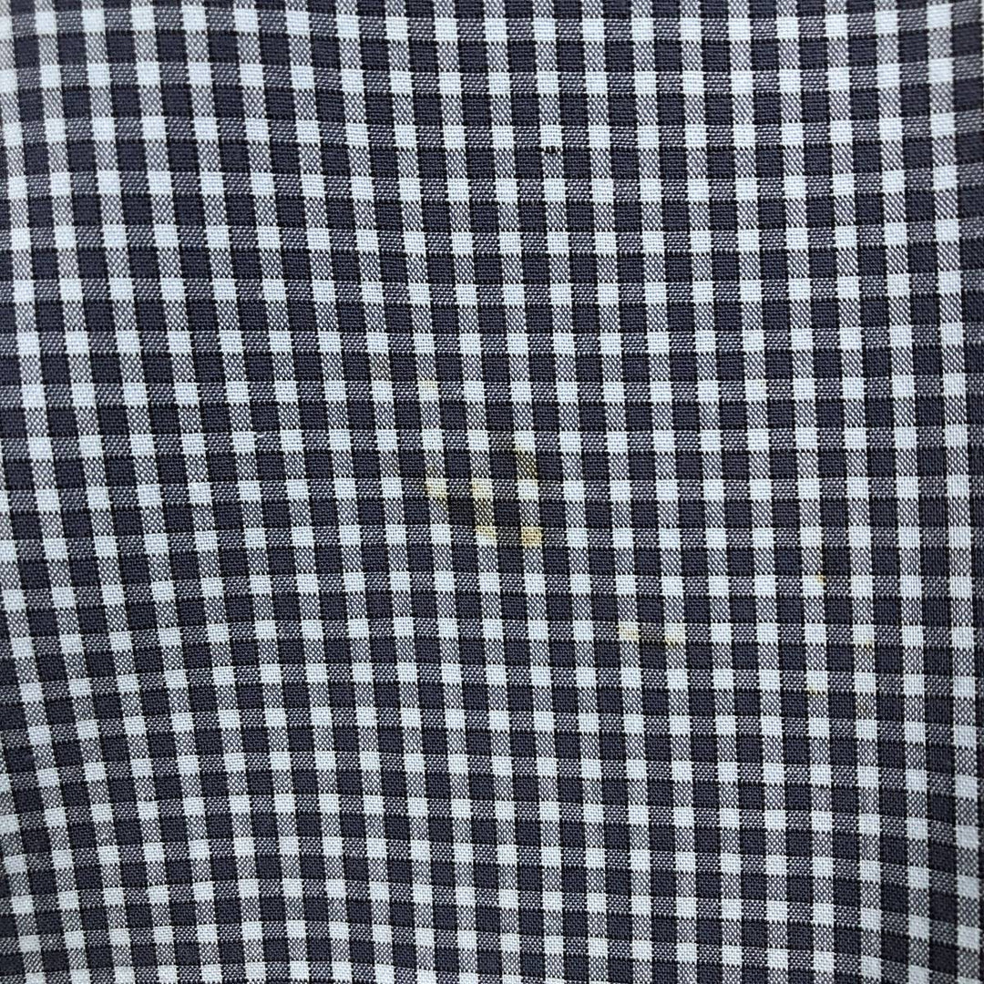 90s-00'S Calvin Klein Jeans Short-Sleeve Cotton Check Shirt, Boxy Shirt, Men's Size XL (Equivalent), Vintage cotton navy blue type Vintage Second Hand