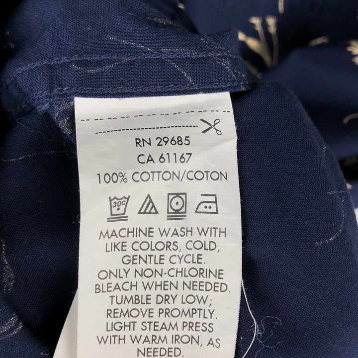 Pendleton Thomas Kay all-over print short-sleeved cotton shirt, men's size M. cotton navy blue type Vintage Second Hand