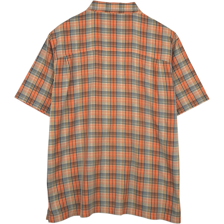 90'S Nike ACG Check Pattern Short-Sleeve Check Shirt, Men's Size L (approx.), Boxy Shirt, Vintage Nylon orange type Vintage Second Hand