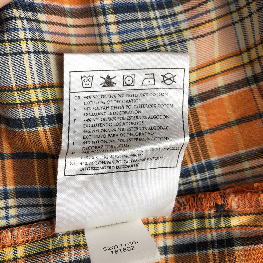 90'S Nike ACG Check Pattern Short-Sleeve Check Shirt, Men's Size L (approx.), Boxy Shirt, Vintage Nylon orange type Vintage Second Hand