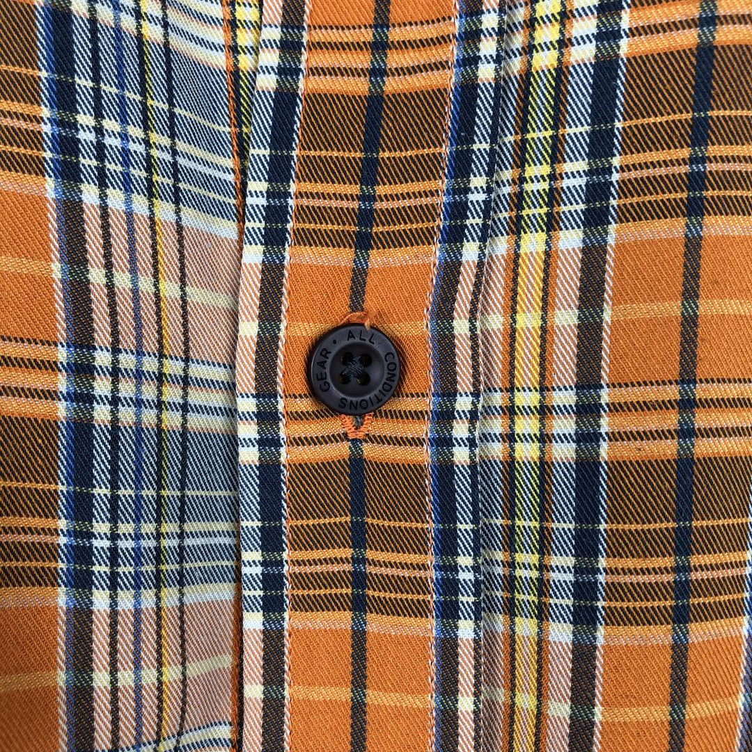 90'S Nike ACG Check Pattern Short-Sleeve Check Shirt, Men's Size L (approx.), Boxy Shirt, Vintage Nylon orange type Vintage Second Hand
