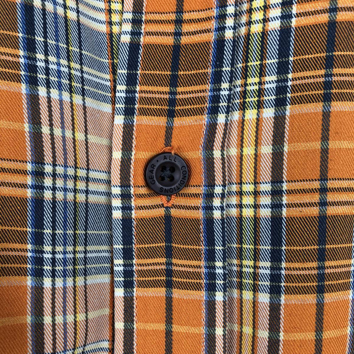 90'S Nike ACG Check Pattern Short-Sleeve Check Shirt, Men's Size L (approx.), Boxy Shirt, Vintage Nylon orange type Vintage Second Hand
