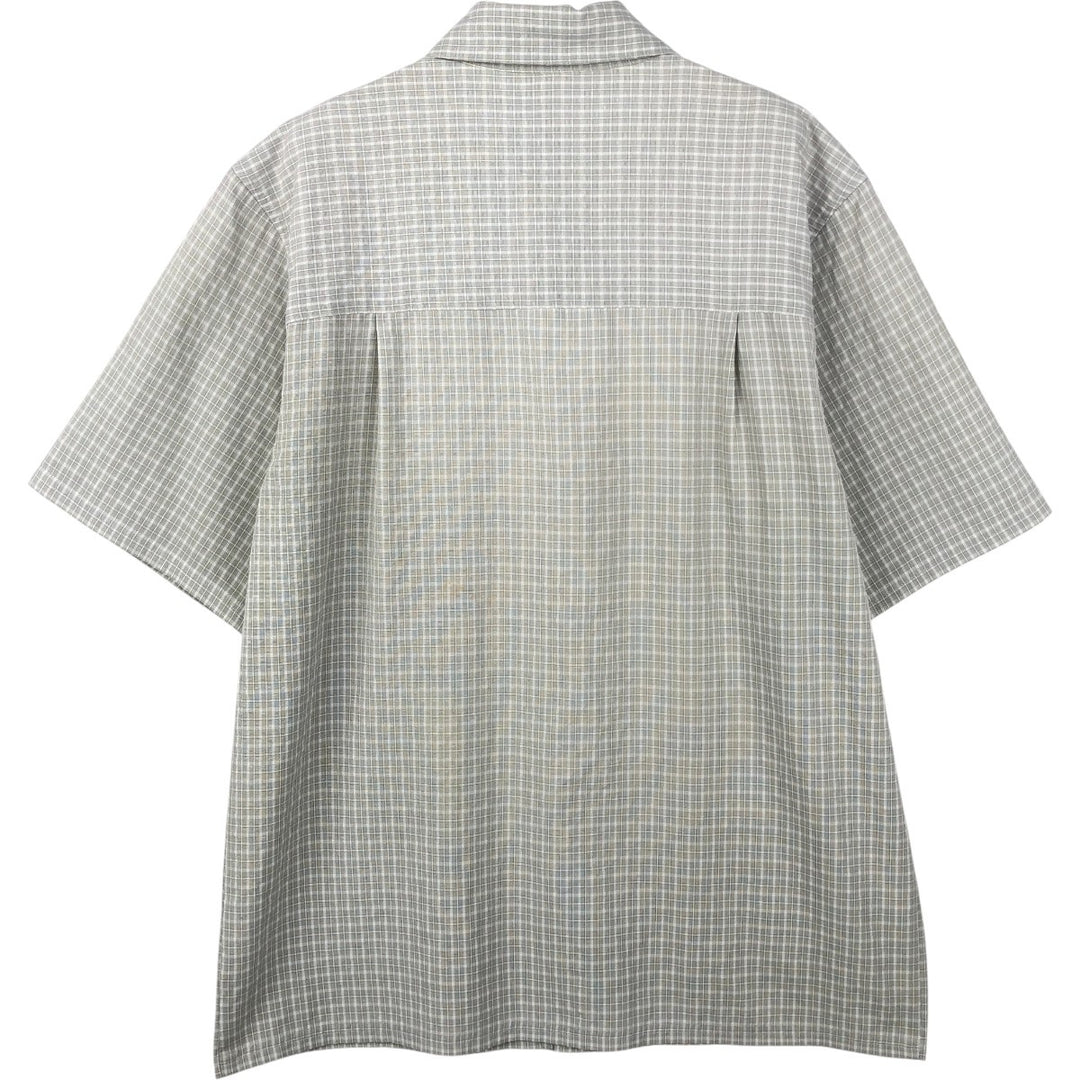 Nike Check Pattern Short-Sleeve Polyester Box Shirt (Men's Size M) polyester green type Vintage Second Hand