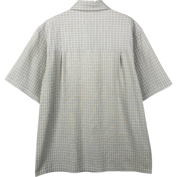 Nike Check Pattern Short-Sleeve Polyester Box Shirt (Men's Size M) polyester green type Vintage Second Hand