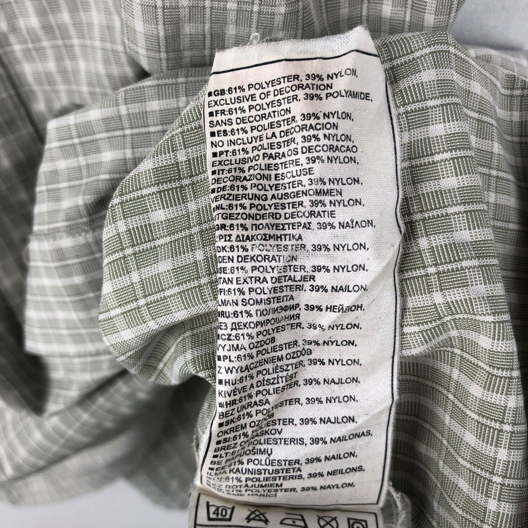 Nike Check Pattern Short-Sleeve Polyester Box Shirt (Men's Size M) polyester green type Vintage Second Hand