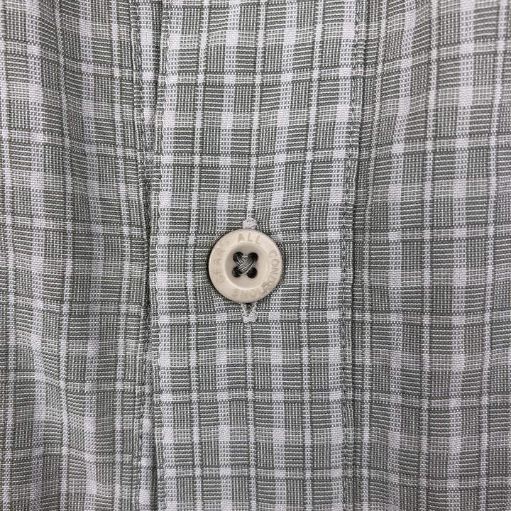 Nike Check Pattern Short-Sleeve Polyester Box Shirt (Men's Size M) polyester green type Vintage Second Hand