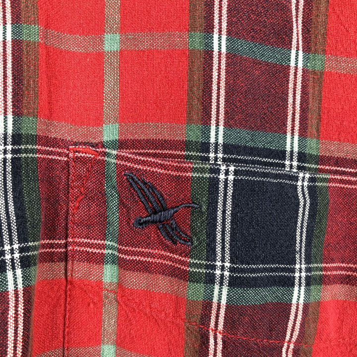 Eddie Bauer short sleeve button down check shirt, men's XL size cotton red type Vintage Second Hand