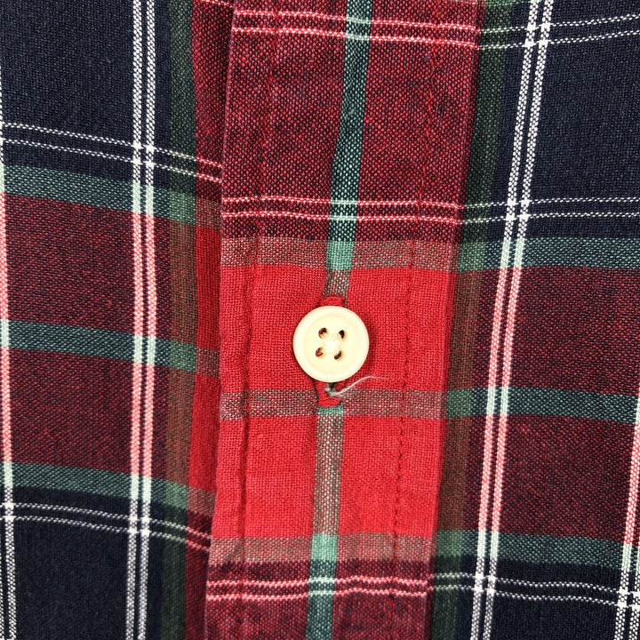 Eddie Bauer short sleeve button down check shirt, men's XL size cotton red type Vintage Second Hand