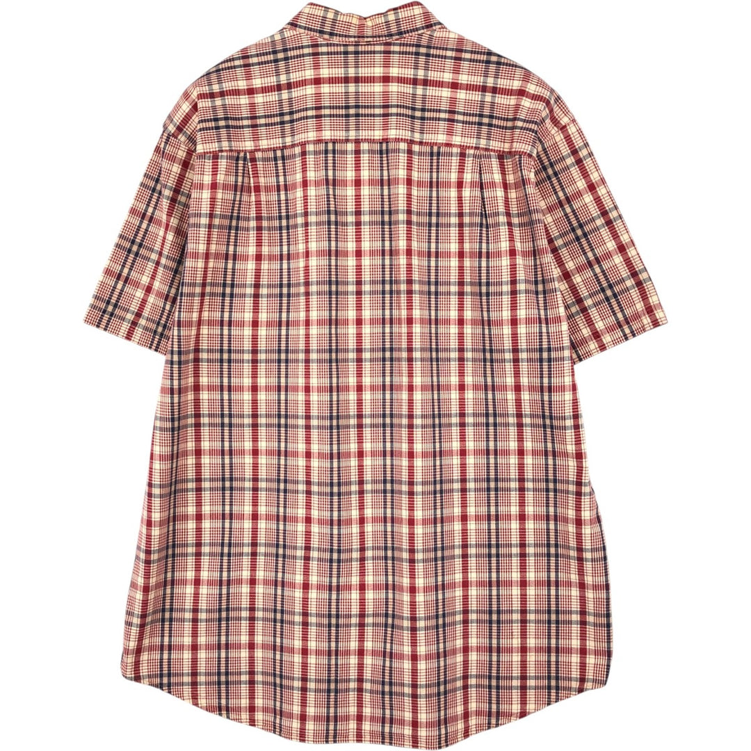 Vintage LLBean short-sleeved cotton check shirt from the 1990s, men's size XL. cotton red type Vintage Second Hand