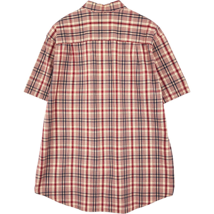 Vintage LLBean short-sleeved cotton check shirt from the 1990s, men's size XL. cotton red type Vintage Second Hand