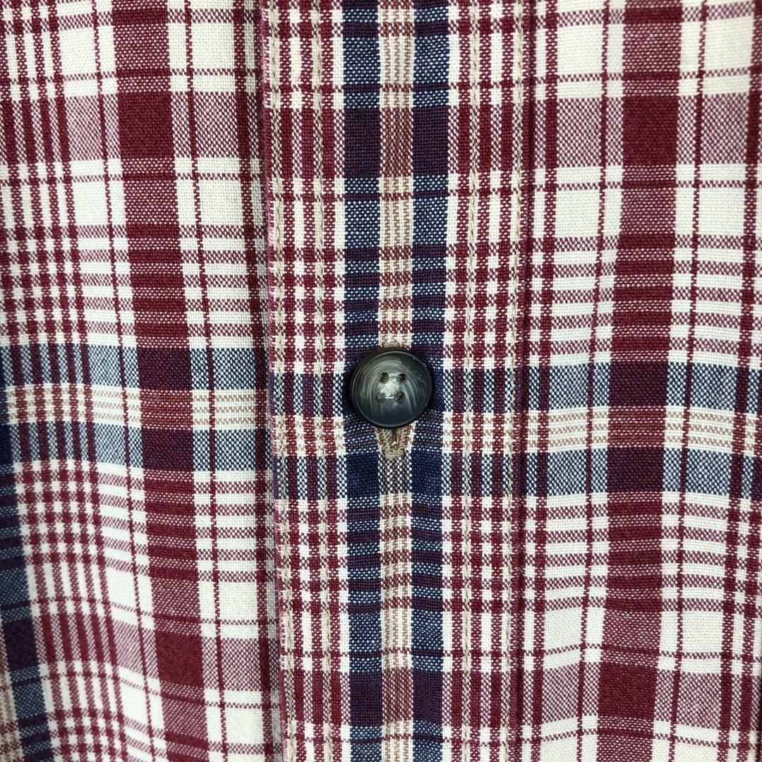 Vintage LLBean short-sleeved cotton check shirt from the 1990s, men's size XL. cotton red type Vintage Second Hand