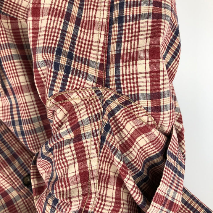 Vintage LLBean short-sleeved cotton check shirt from the 1990s, men's size XL. cotton red type Vintage Second Hand