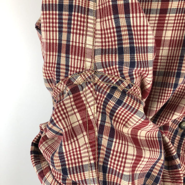 Vintage LLBean short-sleeved cotton check shirt from the 1990s, men's size XL. cotton red type Vintage Second Hand