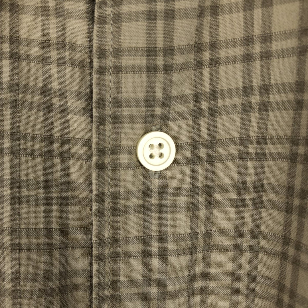 Eddie Bauer Short Sleeve Cotton Check Shirt, Box Shirt, Men's XL cotton beige type brown Vintage Second Hand