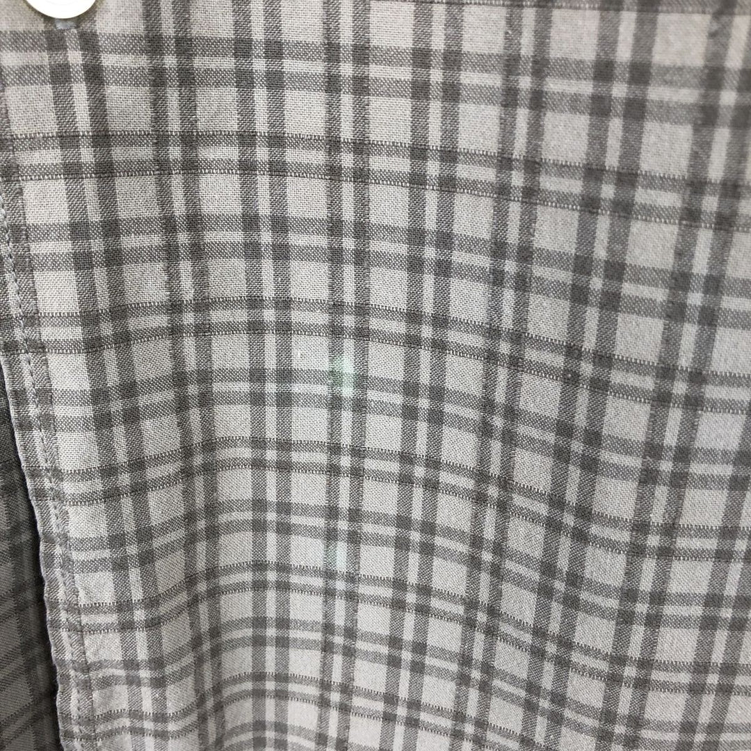 Eddie Bauer Short Sleeve Cotton Check Shirt, Box Shirt, Men's XL cotton beige type brown Vintage Second Hand