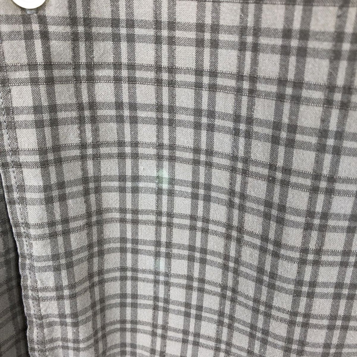 Eddie Bauer Short Sleeve Cotton Check Shirt, Box Shirt, Men's XL cotton beige type brown Vintage Second Hand