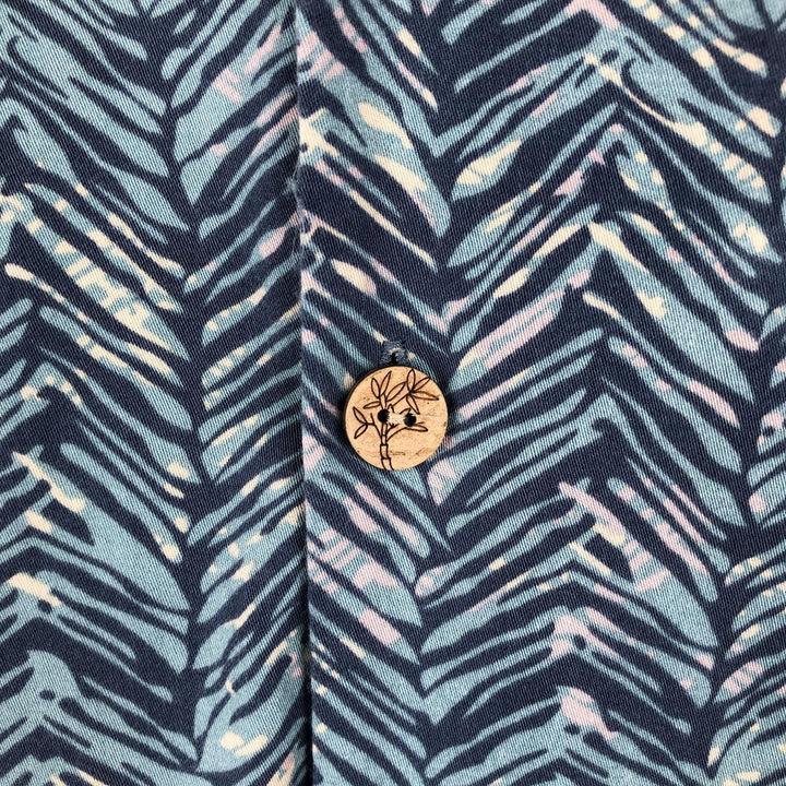Pendleton BAMBOO SHART all-over print short-sleeved open-collar cotton shirt, boxy fit, men's size L equivalent. cotton Blue type light blue Vintage Second Hand