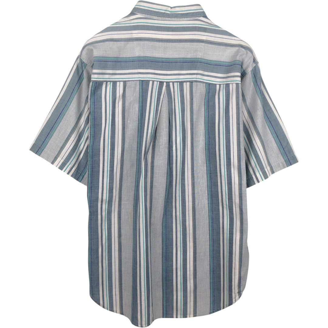 Dockers short-sleeved cotton striped shirt, men's size M (approx.) cotton white type Vintage Second Hand